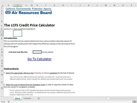 lcfs credit price calculator.